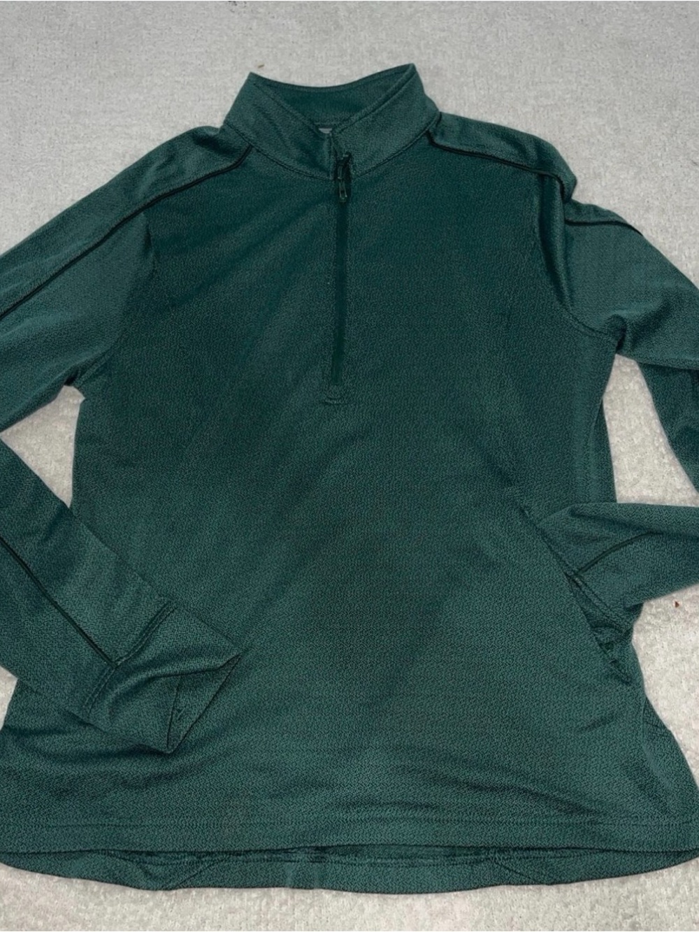 Women's Dark Green Half-Zip Pullover Sweatshirt